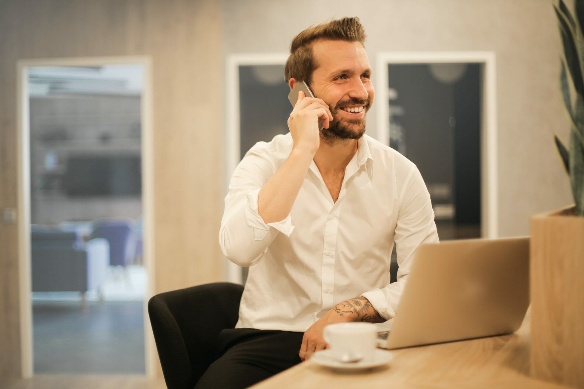 fractional CMO a marketing consultant speaking on the phone