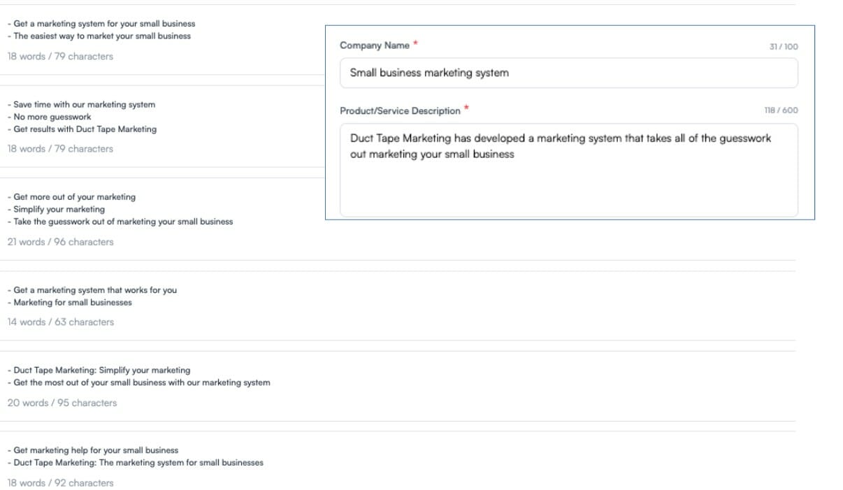 example of google ads copy written by ai in writesonic