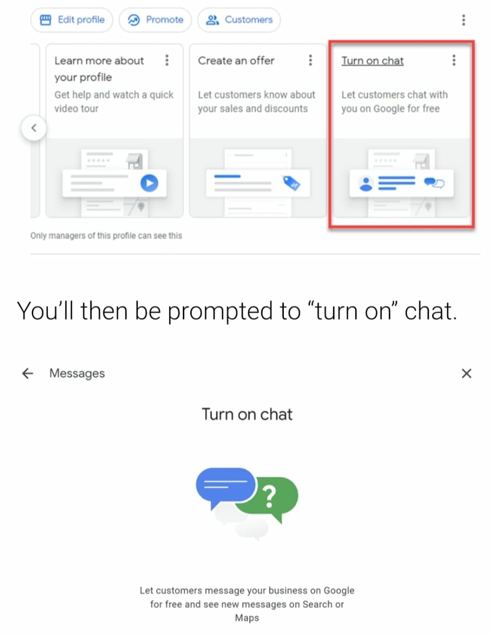 google-my-business-chat-funtionallity text message feature of google my business