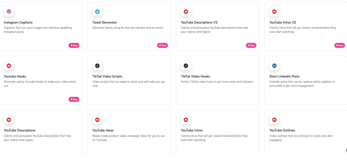screenshoot of the benefits that ai offers for social media content creation